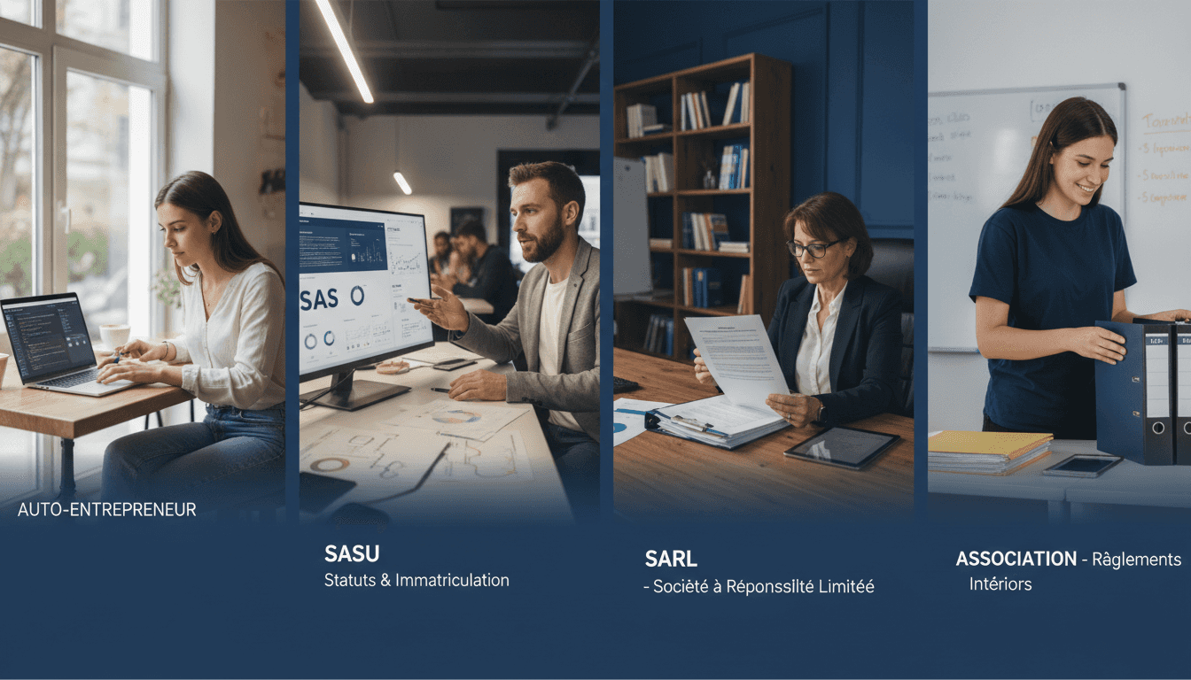 Mentions légales par statut juridique : auto-entrepreneur, SASU, SARL, association (tableau 2026)