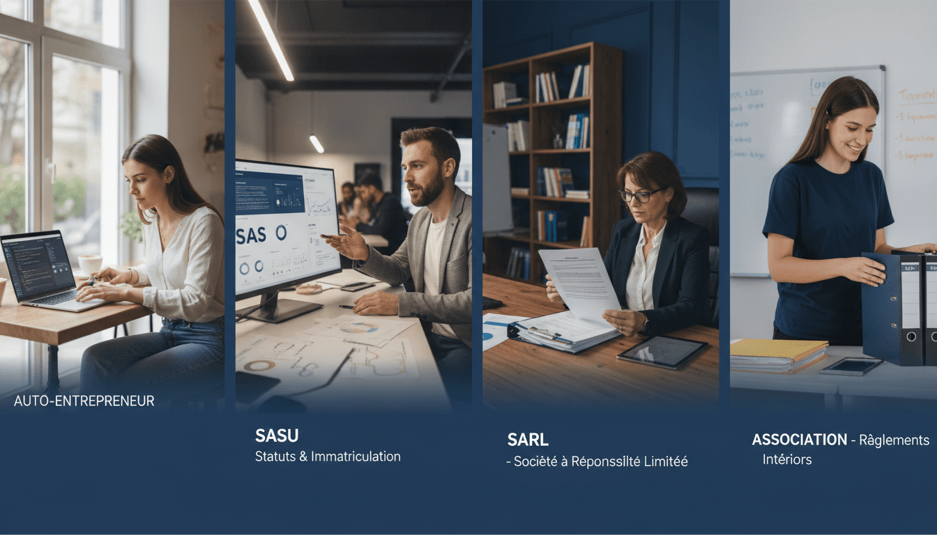 Mentions légales par statut juridique : auto-entrepreneur, SASU, SARL, association (tableau 2026)